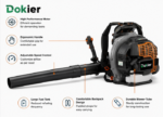 Dokier TerraBlast ProPack 580 Backpack Leaf Blower – High-Capacity Outdoor Cleaning System - Image 2