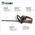 Dokier EdgeMaster Cordless Hedge Trimmer – Rechargeable Garden Cutting Tool - Image 2